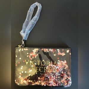 Victorias Secret cosmetic Make Up bag with sequins NEW
